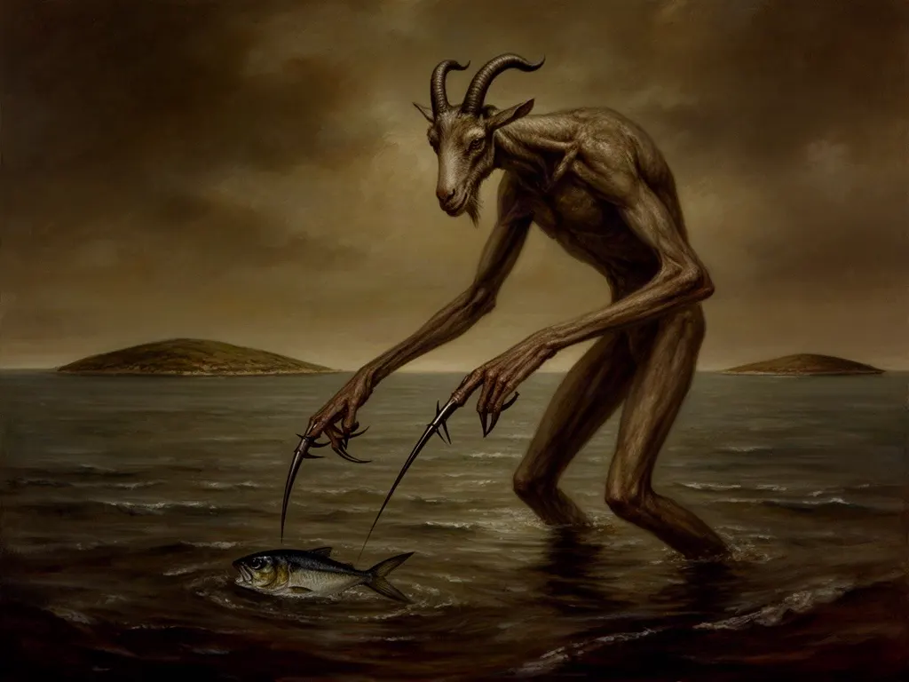 ภาพวาดสปีชีส์ คนจับปลาด้วยนิ้ว (Finger Fishers) (Finger Fishers) จากผลงานดัดแปลงของ Qu — ~0 ถึง 40 ล้านปีหลัง Qu และหลังจากนั้น
